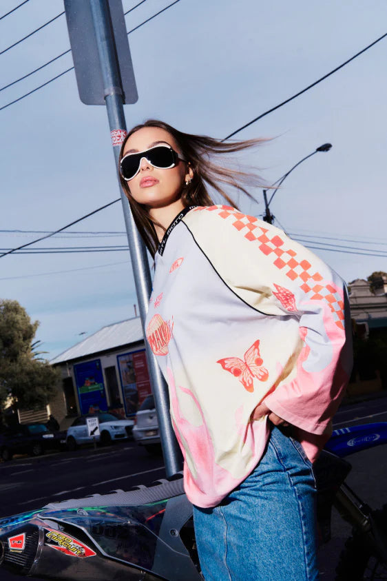 MAKU // Moto Long Sleeve Tee FIERY PINK