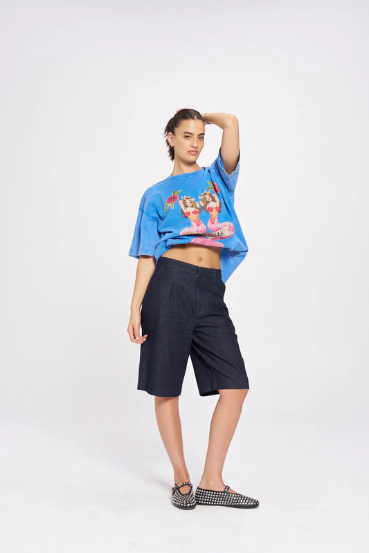 MAKU // Mermaid La Sirene Tee Oversized ACID WASH