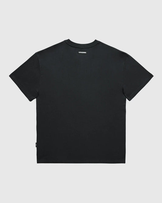 WNDRR // Motif Box Fit Tee FADED BLACK
