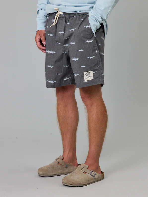 JAF // Mullet Stack Volley Shorts BLACK