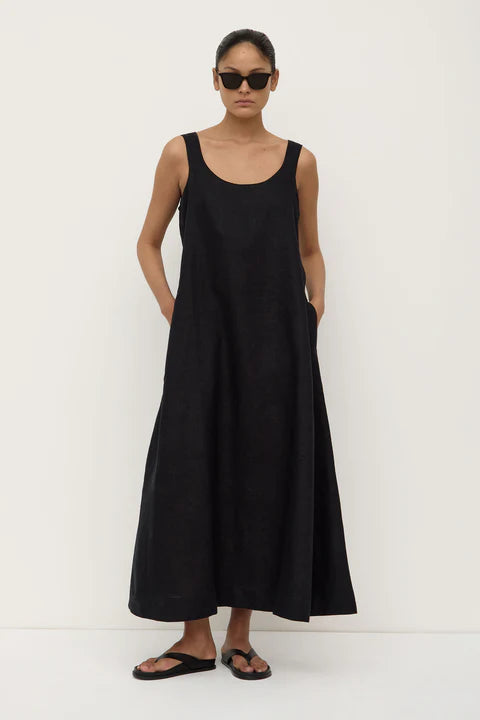 ASSEMBLY LABEL // Maree Linen Midi Dress BLACK
