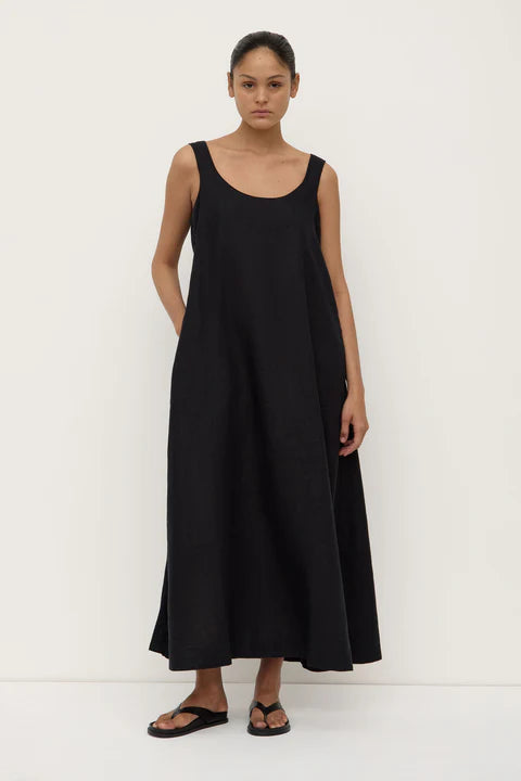 ASSEMBLY LABEL // Maree Linen Midi Dress BLACK