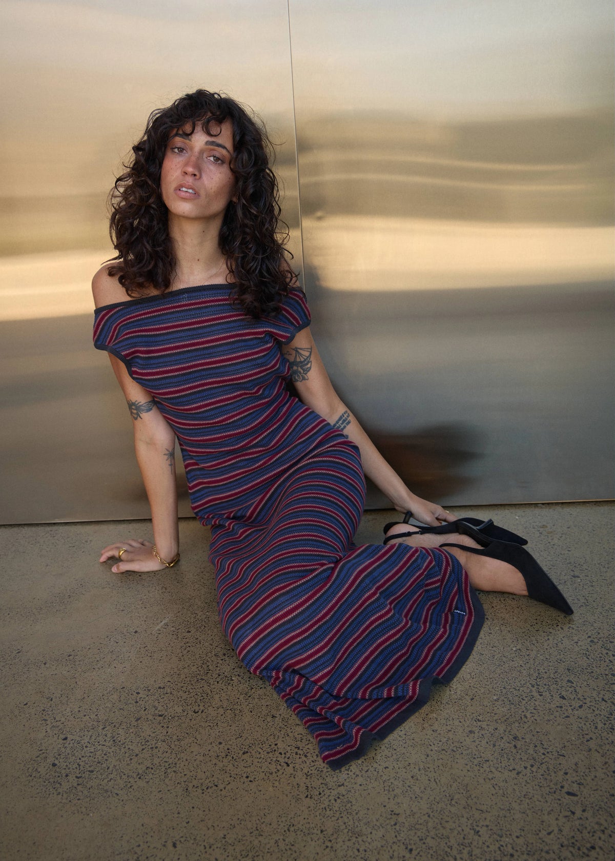 Martina Knit Maxi Dress CLUB STRIPE