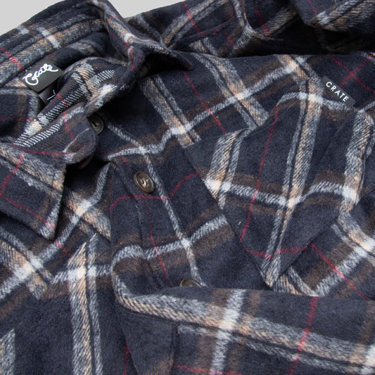 CRATE // Mason Flannel Shirt BLACK/NAVY/WHITE