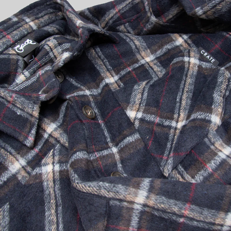 CRATE // Mason Flannel Shirt BLACK/NAVY/WHITE
