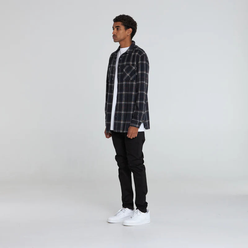 CRATE // Mason Flannel Shirt BLACK/NAVY/WHITE