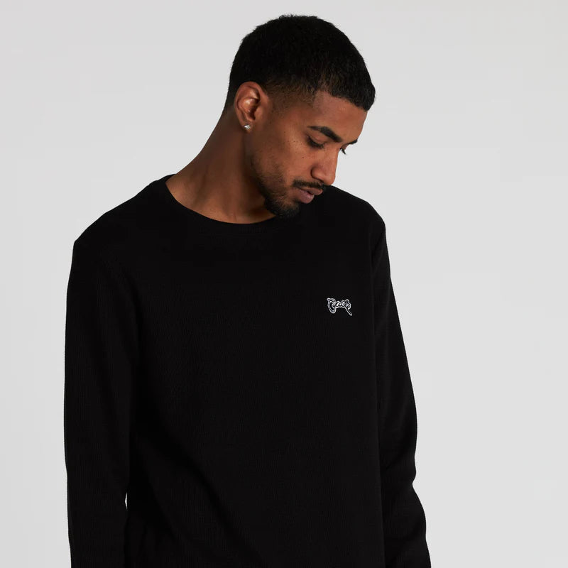 CRATE // Waffle Crew Knit BLACK