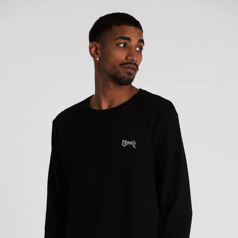 CRATE // Waffle Crew Knit BLACK