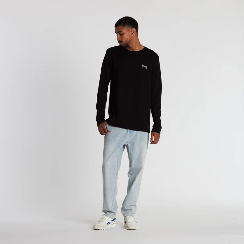 CRATE // Waffle Crew Knit BLACK