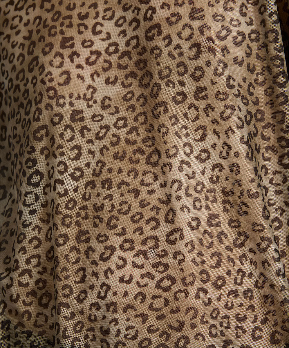 ONE TEASPOON // Mesh Striped OS Kobe Tee KHAKI CHEETAH