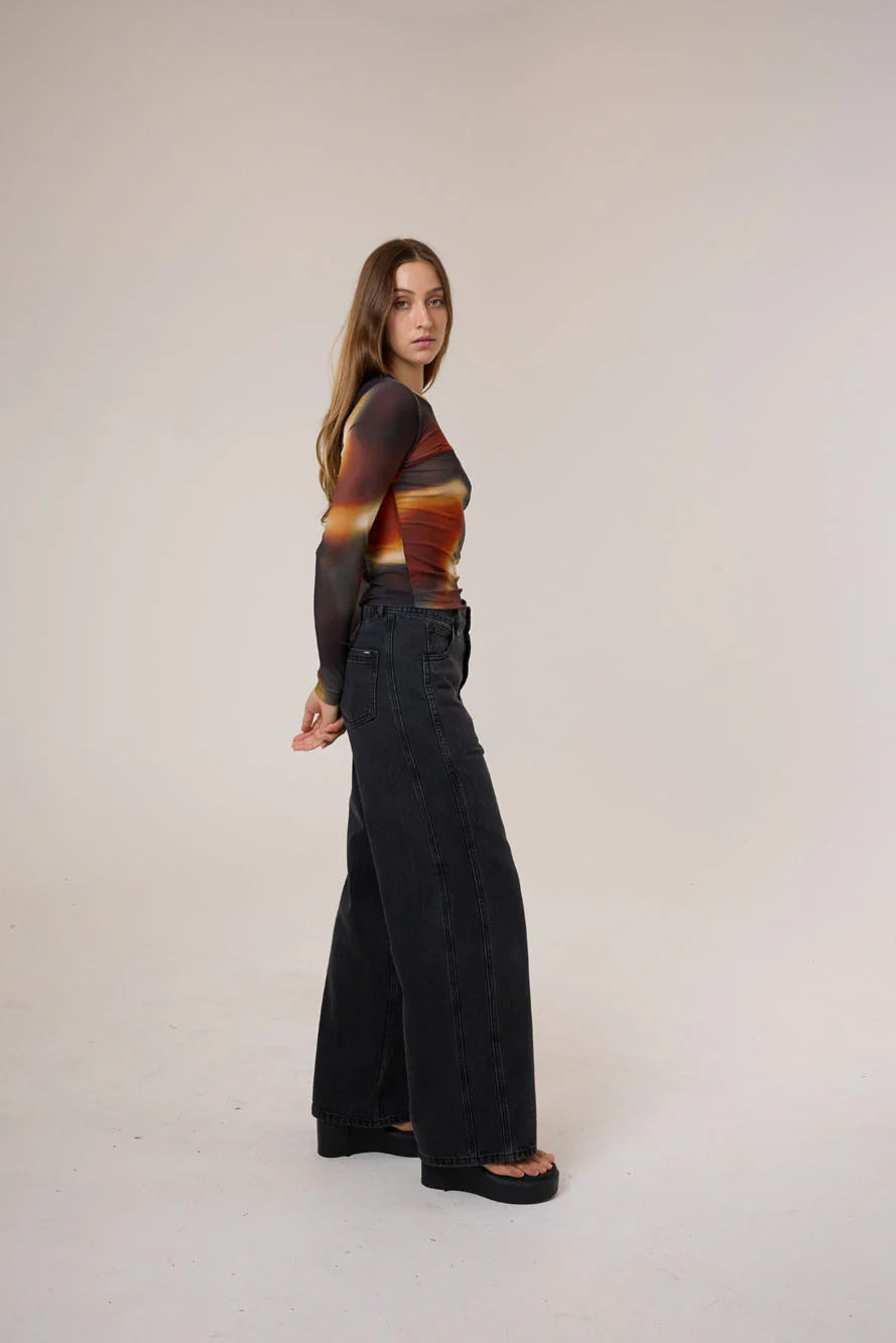 THRILLS // Metamorphic Daze Mesh Top BLACK