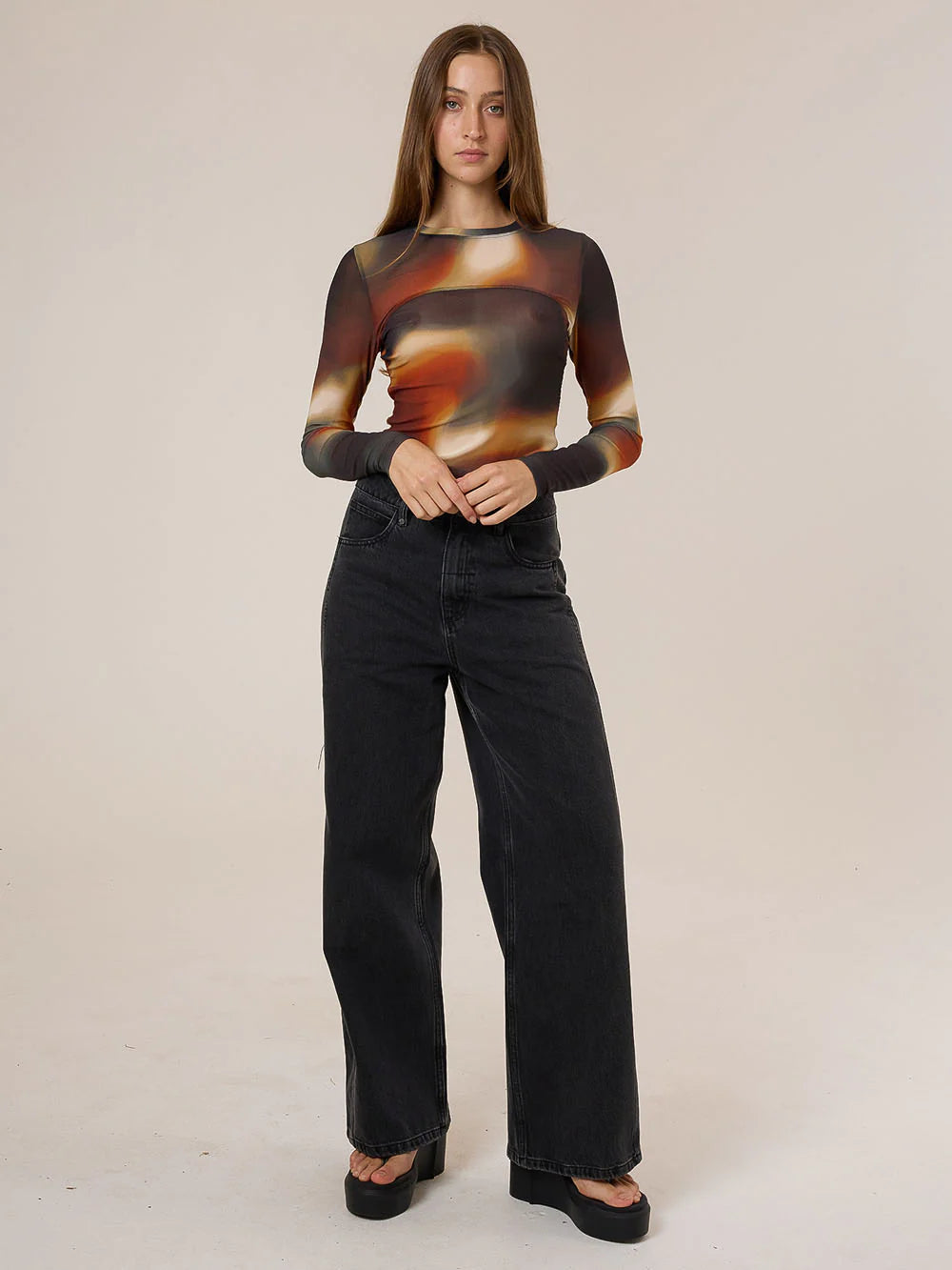 THRILLS // Metamorphic Daze Mesh Top BLACK