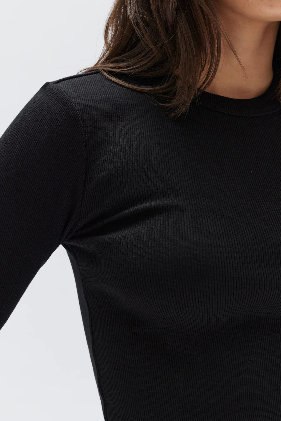 ASSEMBLY LABEL // Miana Organic Long Sleeve Tee TRUE BLACK