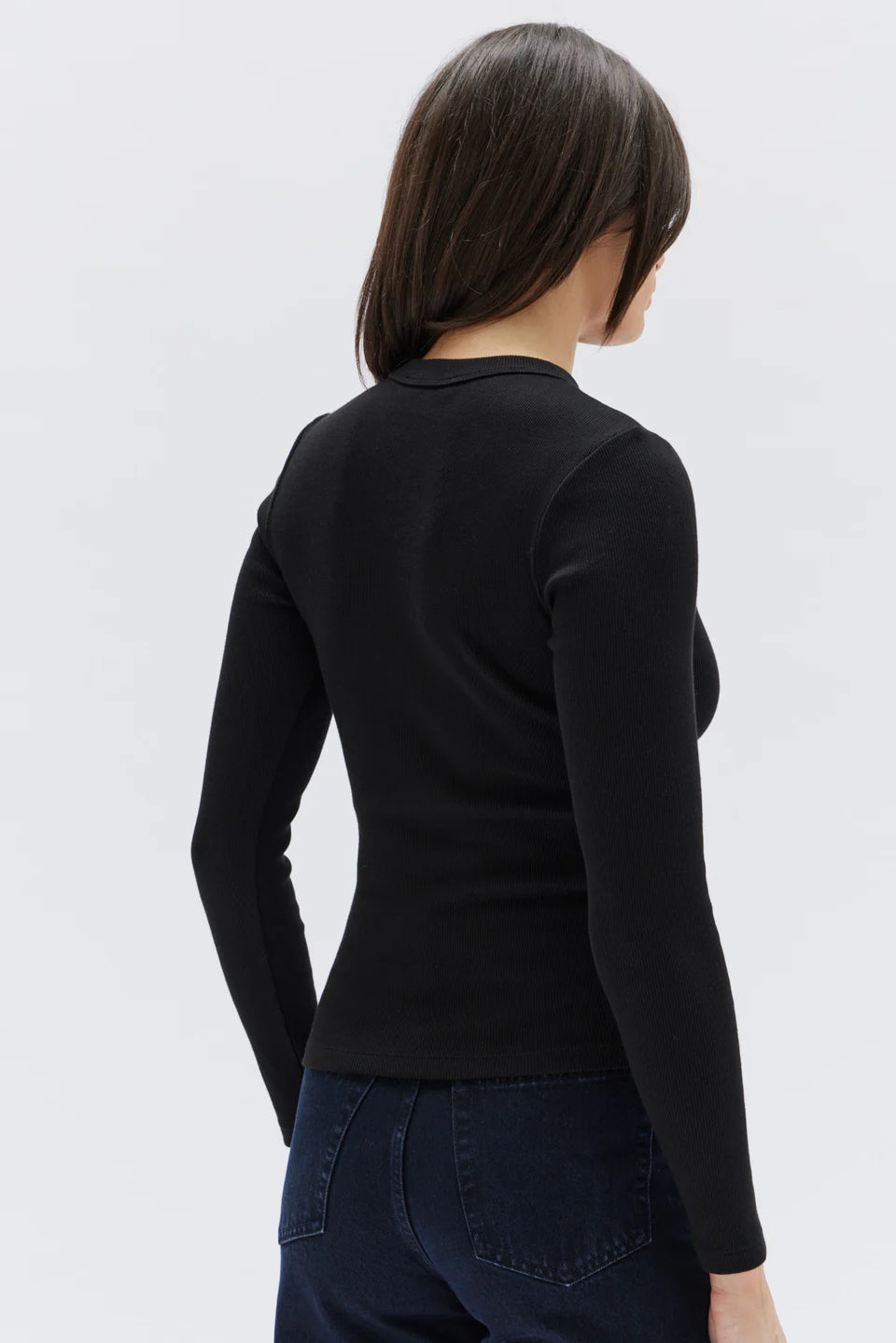 ASSEMBLY LABEL // Miana Organic Long Sleeve Tee TRUE BLACK