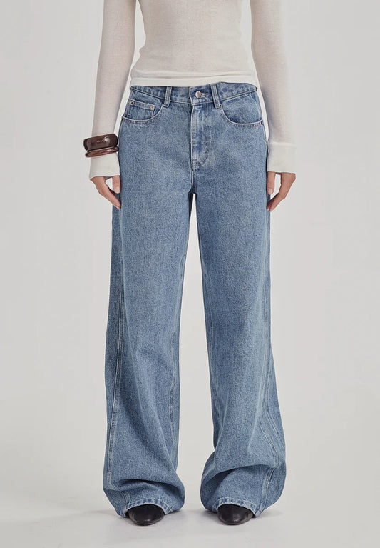 COMMONERS // Womens Volume Jean MID BLUE RINSE