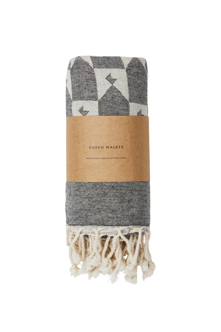 Monogram Turkish Towel INDIGO