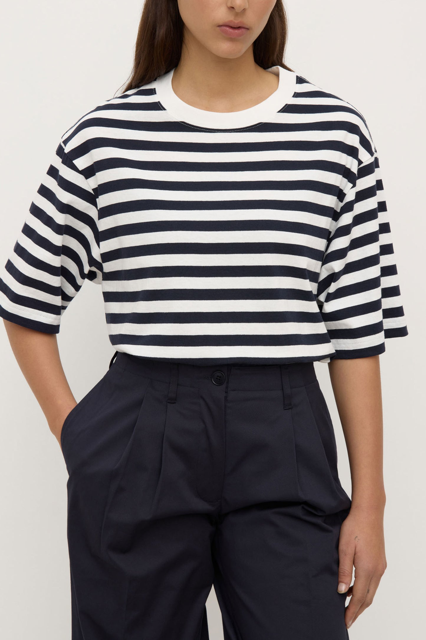 ASSEMBLY LABEL // Monte Stripe Tee TRUE NAVY