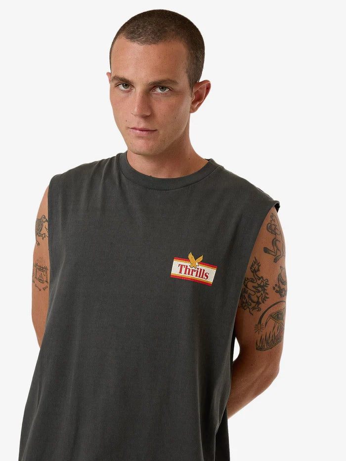 THRILLS // Never Stop Merch Muscle Fit Tee MERCH BLACK