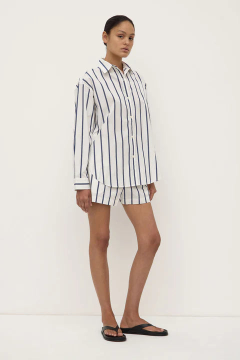 ASSEMBLY LABEL // Nara Stripe Shirt WHITE/NAVY