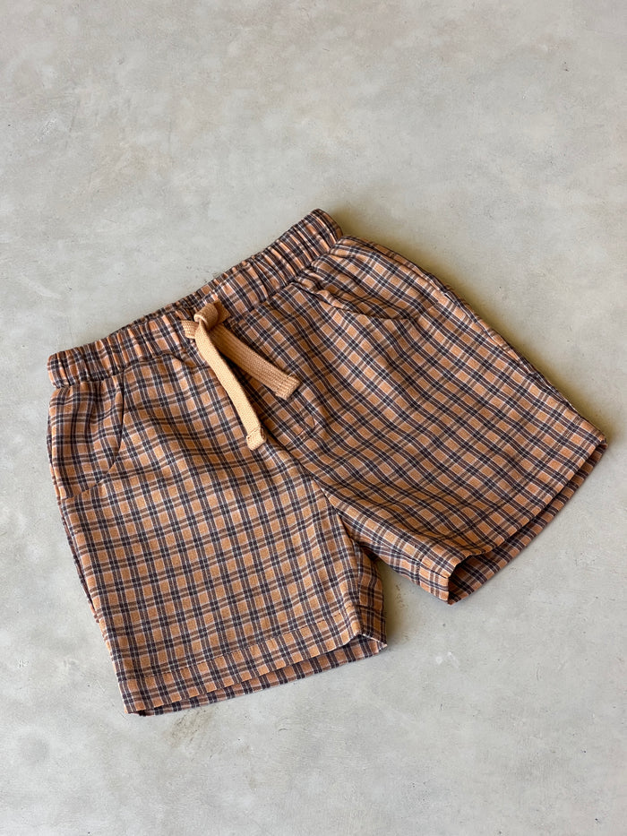 Nomad Kids Shorts BROWN CHECK