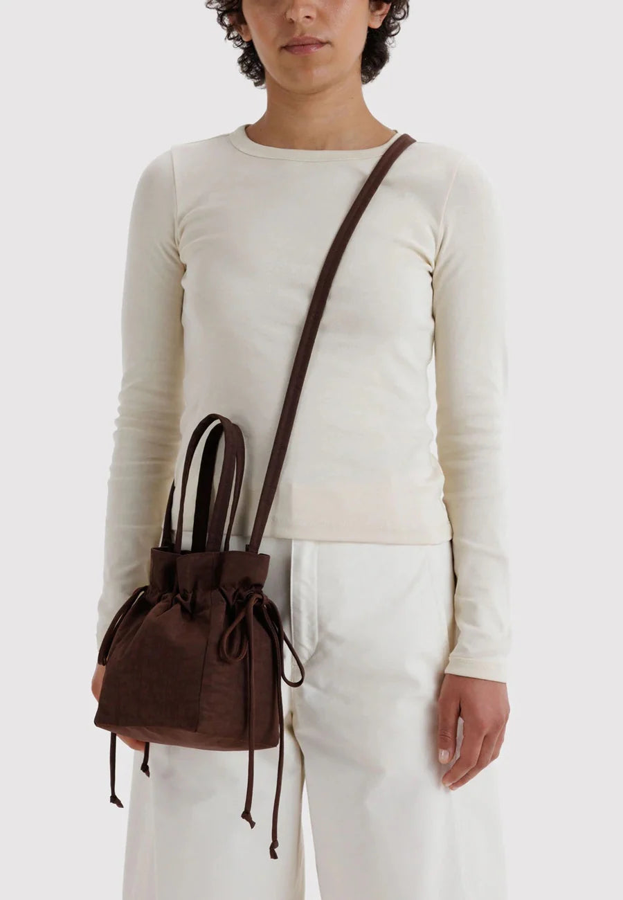 Nylon Drawstring Bag COFFEE