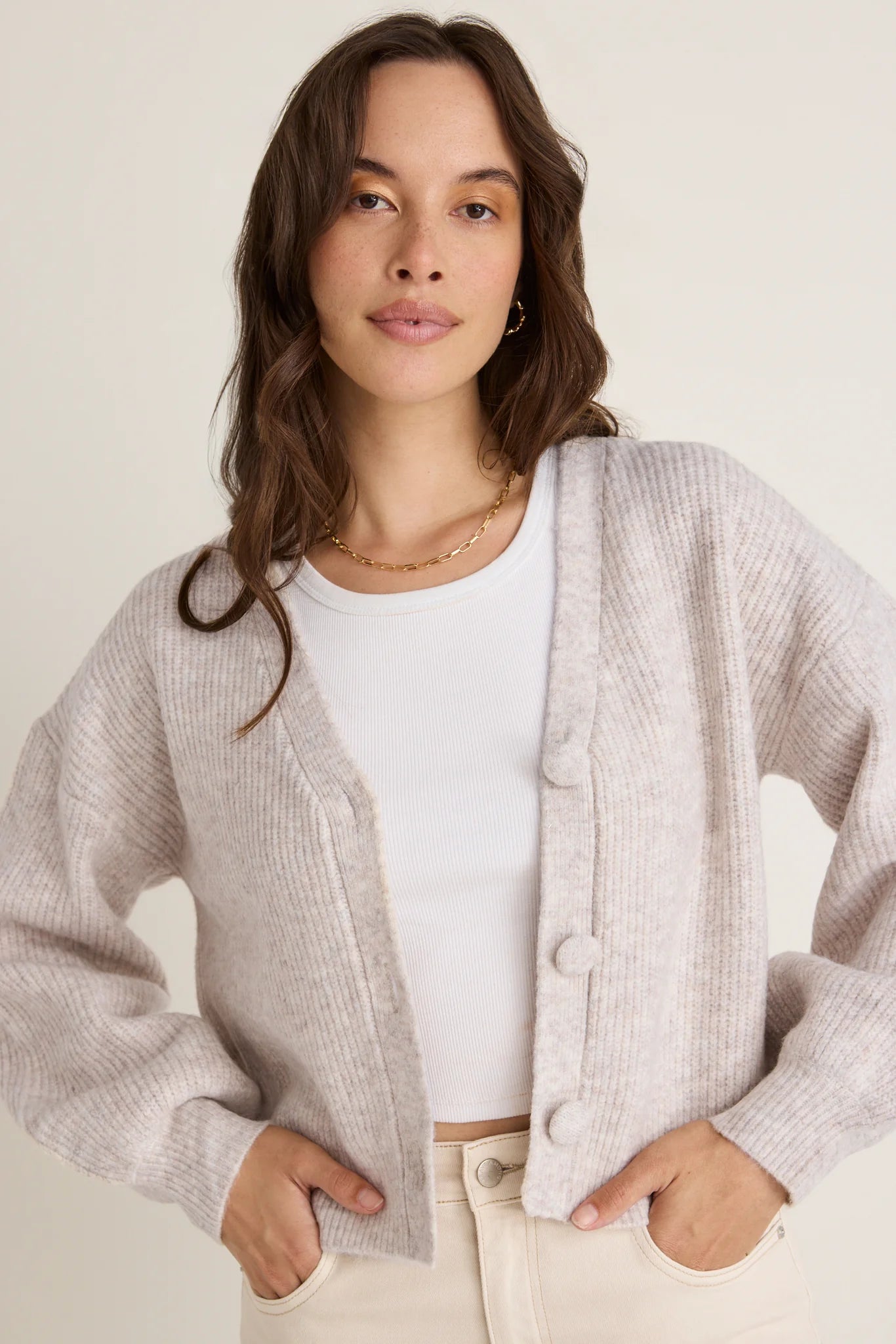 AMONG THE BRAVE // Wholesome Oat Chunky Knit Cardigan ECRU