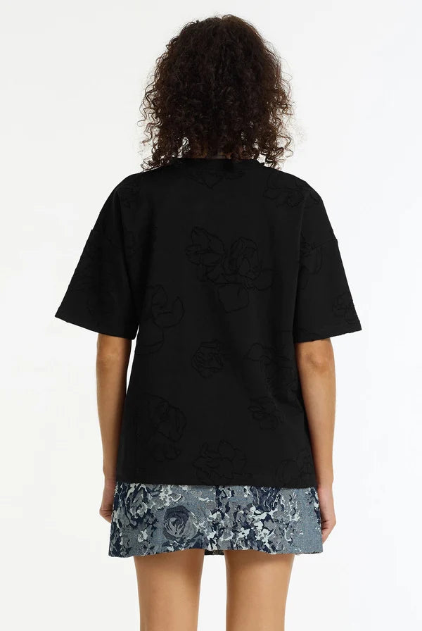 Off Duty Flora Tee BLACK