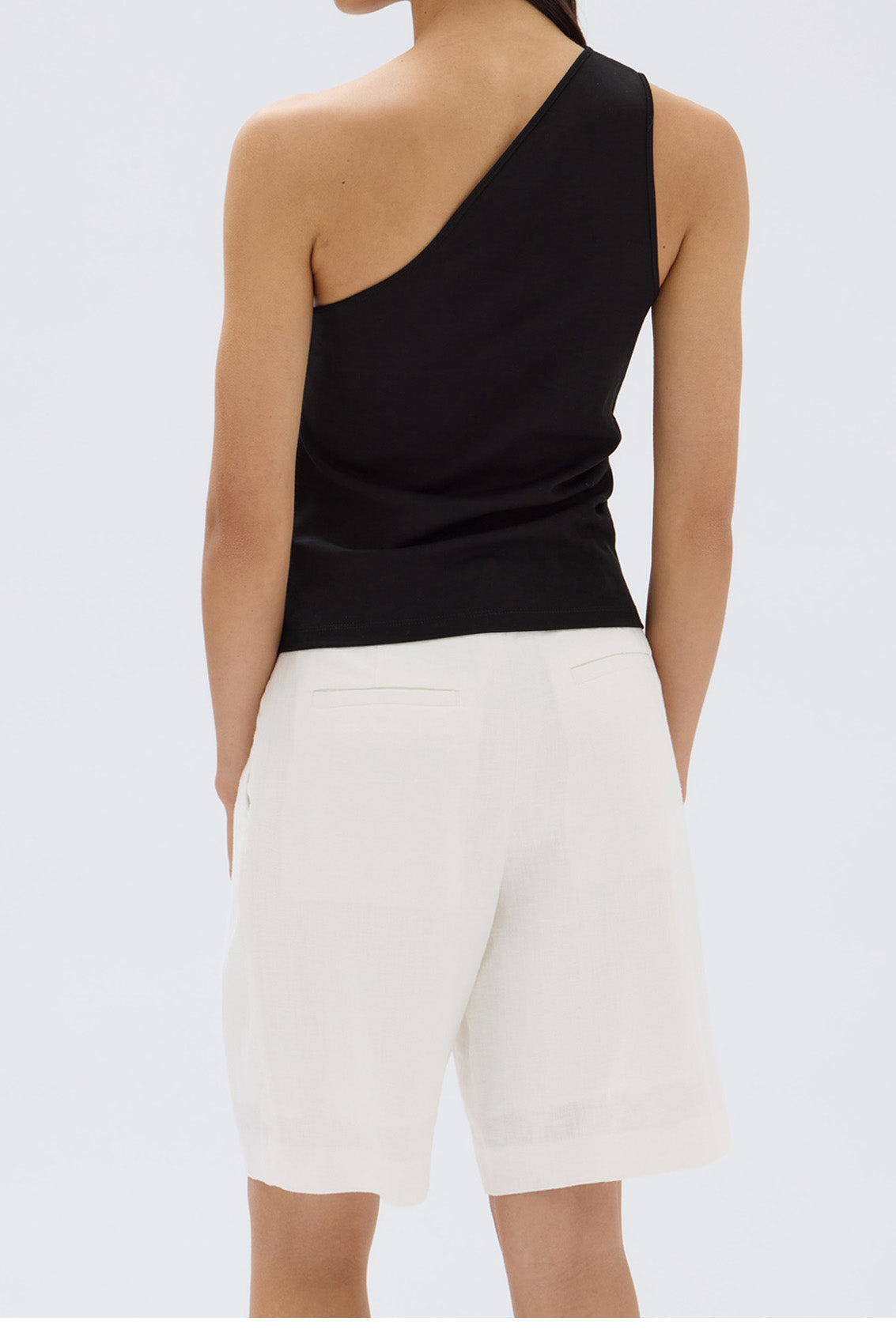 ASSEMBLY LABEL // Orchid Jersey One Shoulder TOP BLACK