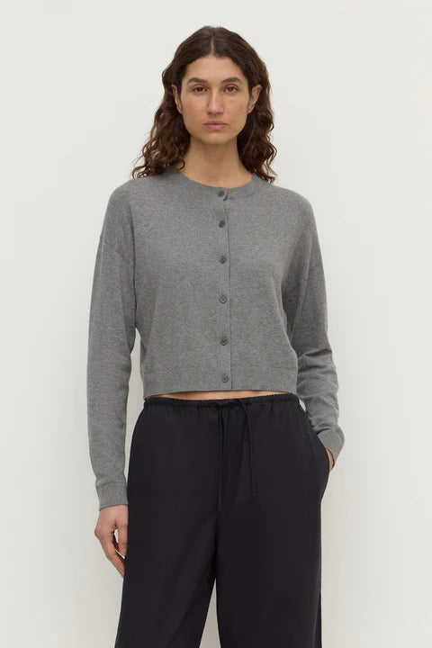 Orina Cotton Cashmere Cardigan DARK GREY MARLE