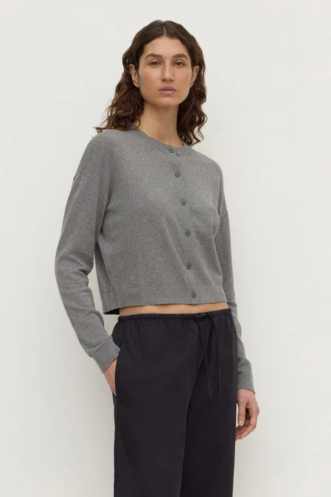 Orina Cotton Cashmere Cardigan DARK GREY MARLE