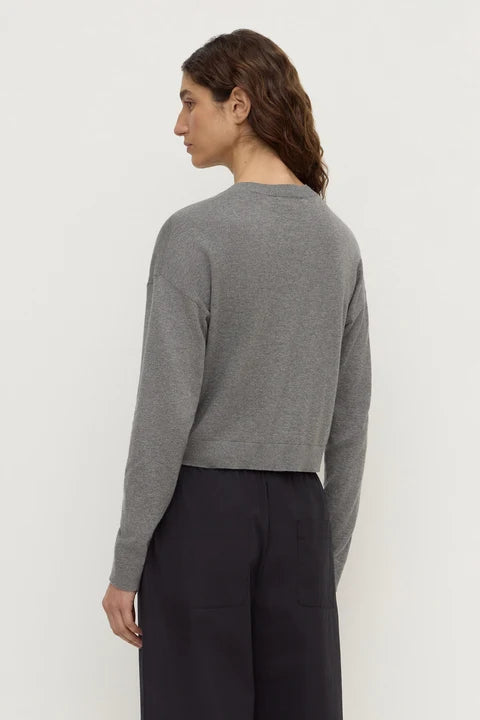 Orina Cotton Cashmere Cardigan DARK GREY MARLE