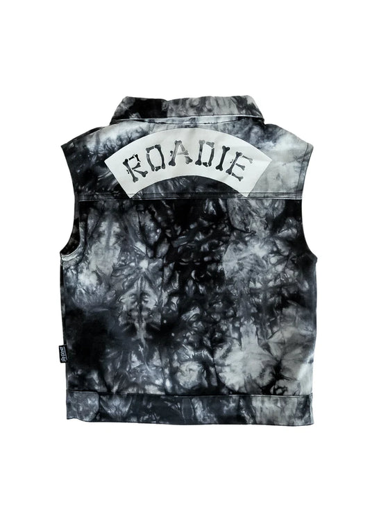 POP FACTORY SHOP // On Tour Denim Vest BLACK TIE DYE