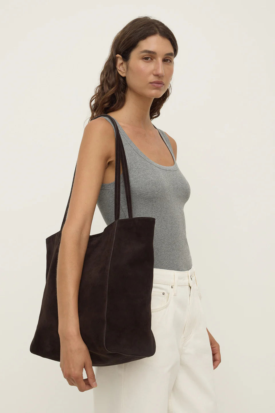ASSEMBLY LABEL // Paige Suede Tote Bag GANACHE