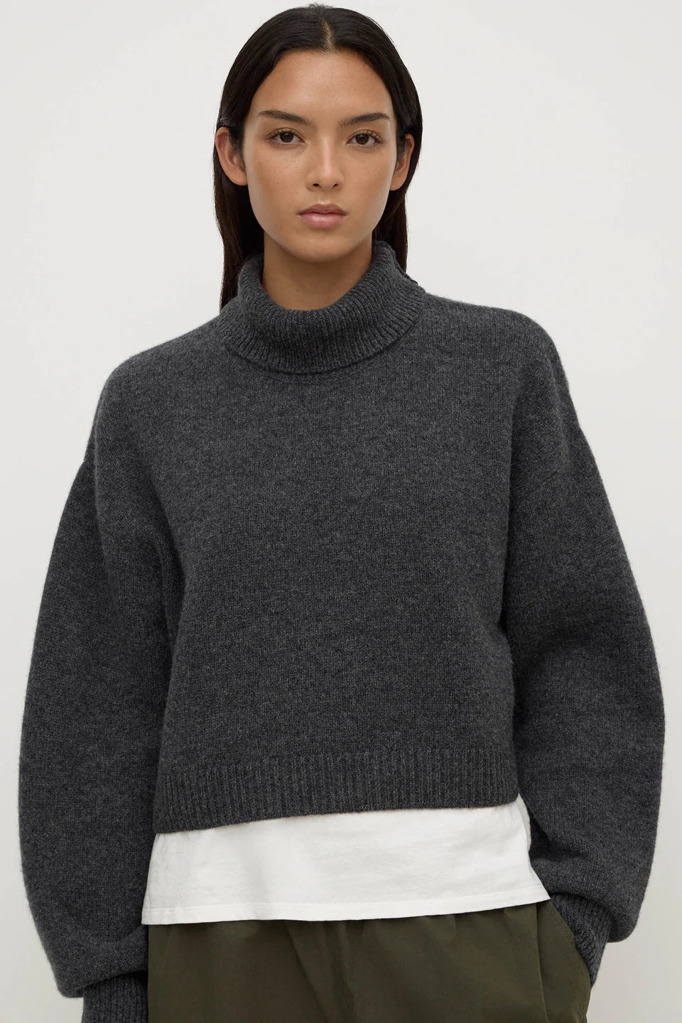 ASSEMBLY LABEL // Paris Wool Cashmere Knit CHARCOAL MARLE