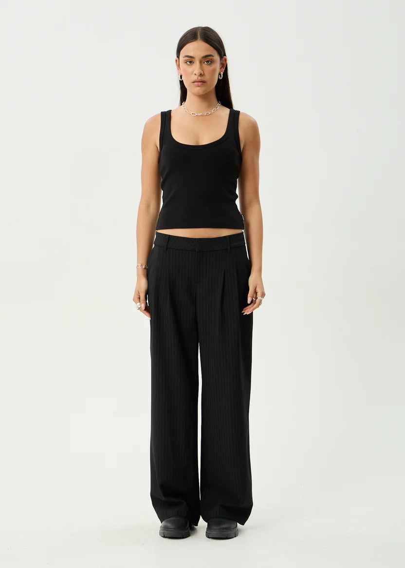 Pinstripe Low Rise Trouser BLACK
