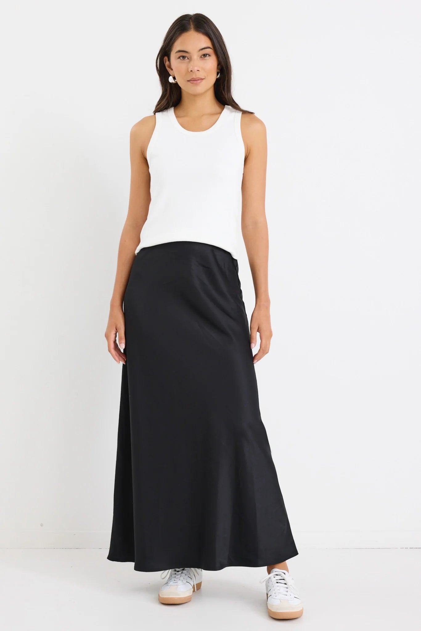 STORIES BE TOLD // Prodigy Satin Bias Maxi Skirt BLACK