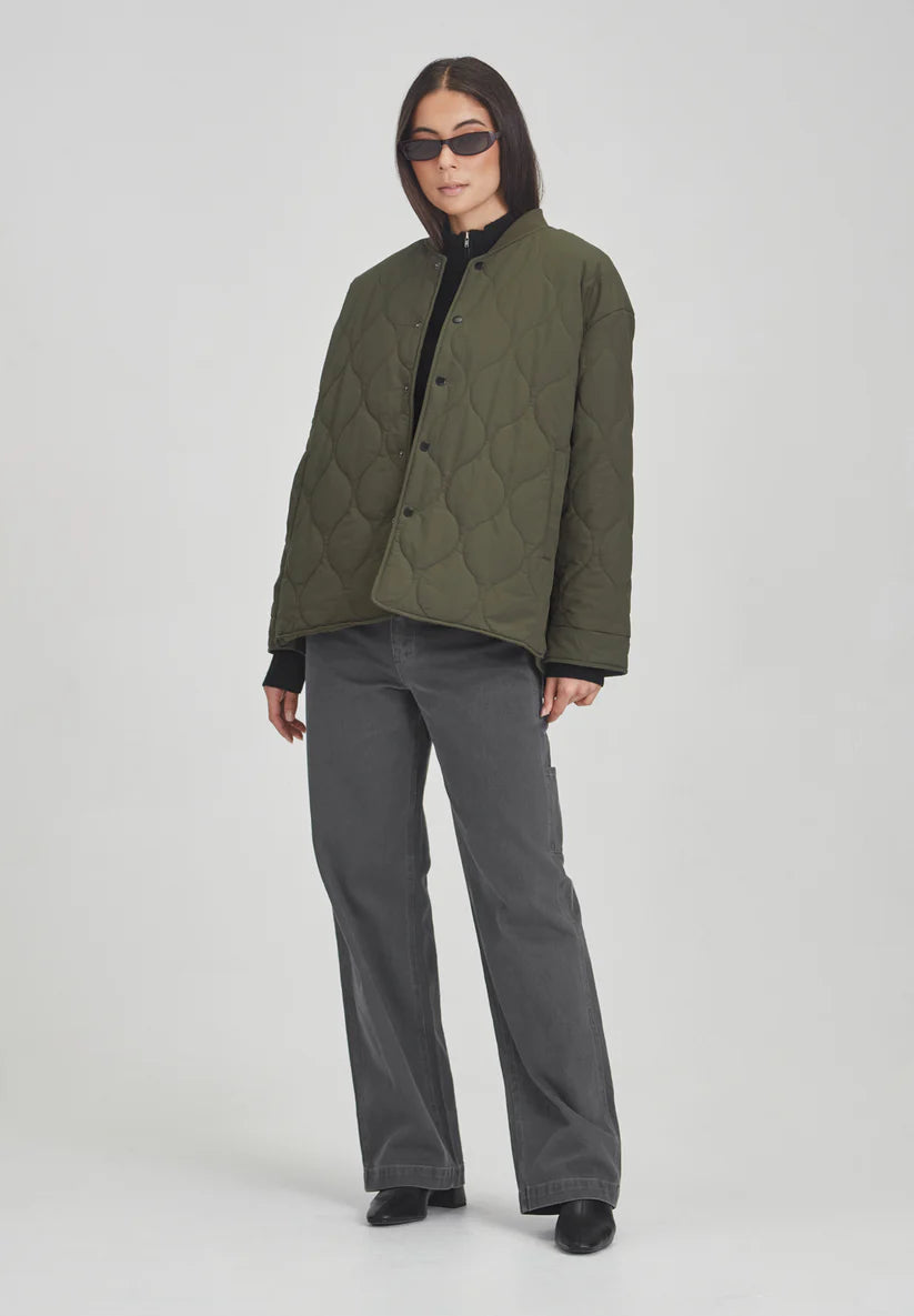 COMMONERS // Quilted Jacket OLIVE GREY
