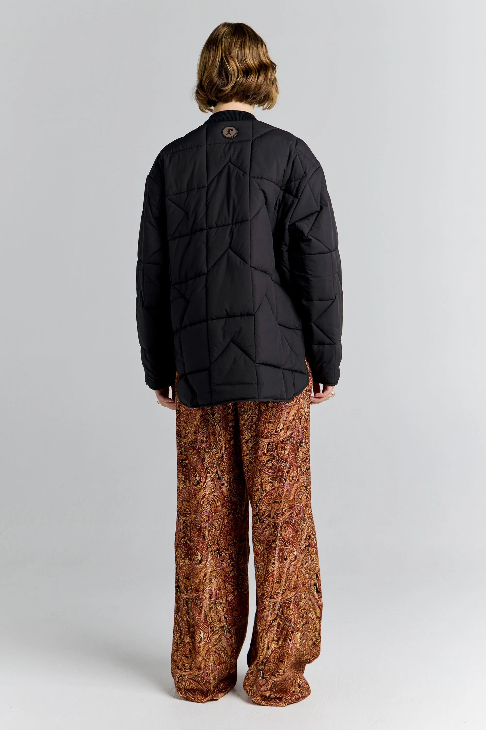KAREN WALKER // Quilited Monogram Jacket BLACK/BROWN
