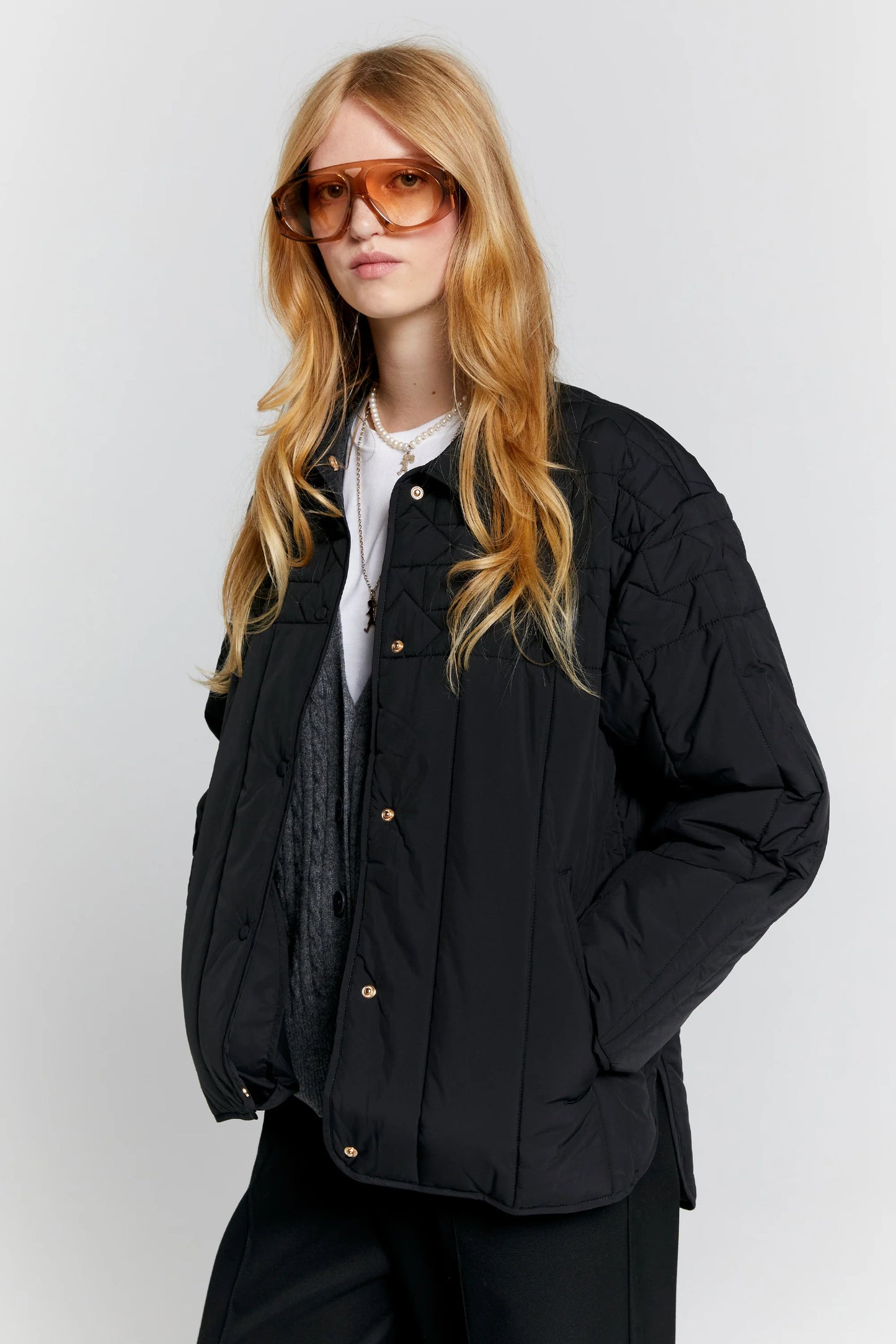 KAREN WALKER // Quilted Voyager Jacket BLACK