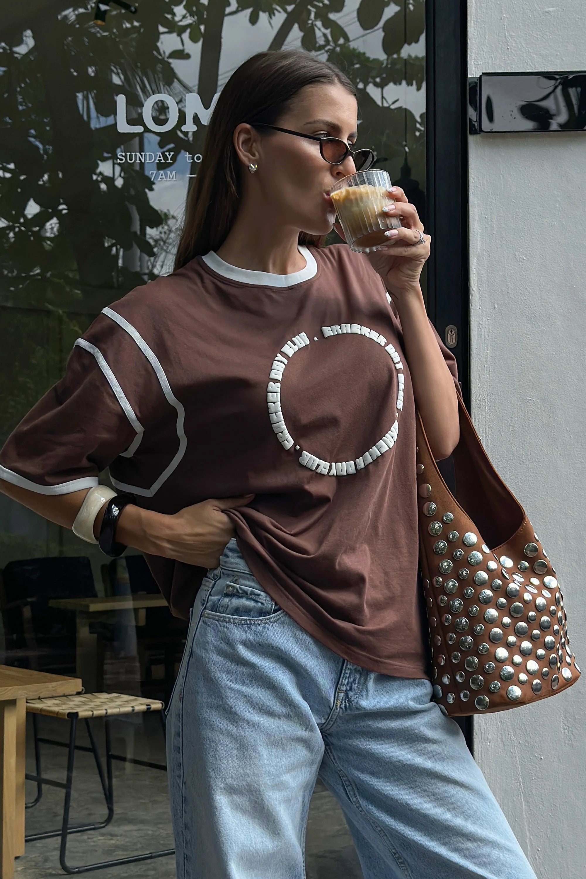 CRACKER DAY CLUB // Racer Club Tee CHOCOLATE