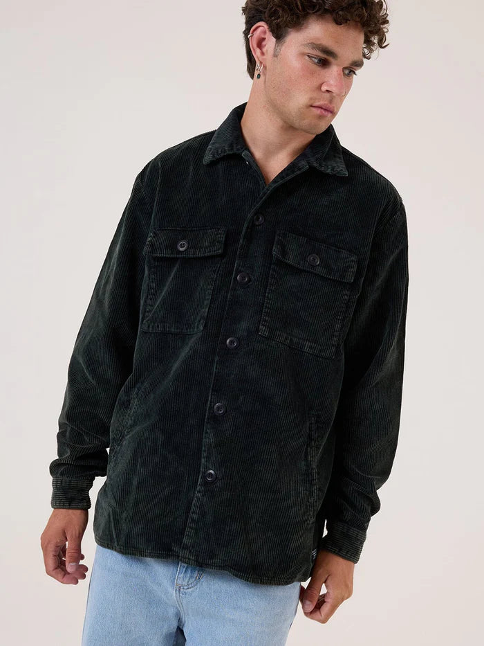 THRILLS // Reality Long Overshirt TURKISH COFFEE