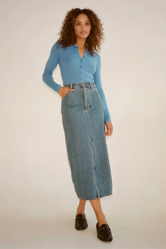 ROLLAS // Chicago Skirt LYOCELL BLUE