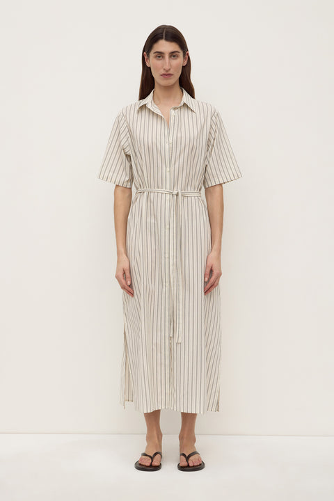 ASSEMBLY LABEL // Ria Stripe Shirt Dress CREAM/SMOKE