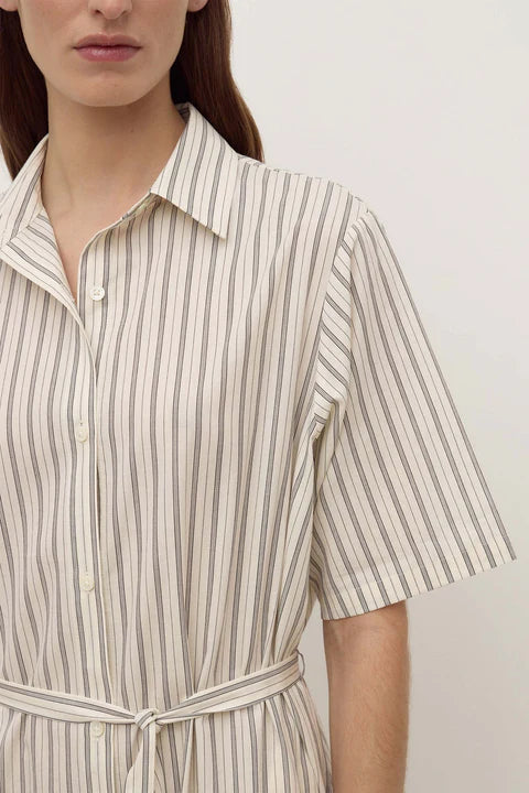 Ria Stripe Shirt Dress CREAM/SMOKE