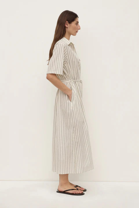 Ria Stripe Shirt Dress CREAM/SMOKE