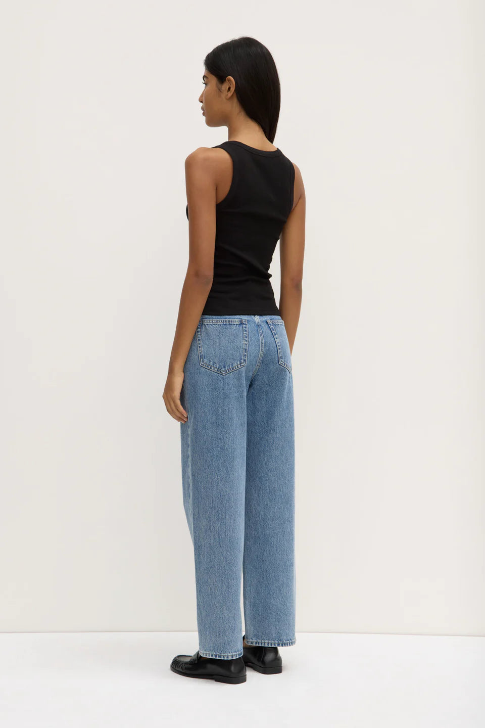Robyn Scoop Neck Rib Tank BLACK