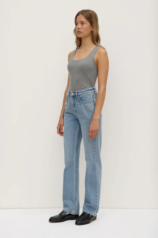 ASSEMBLY LABEL // Robyn Scoop Neck Rib Tank CHARCOAL