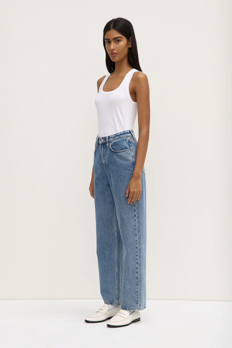 ASSEMBLY LABEL // Robyn Scoop Neck Rib Tank WHITE