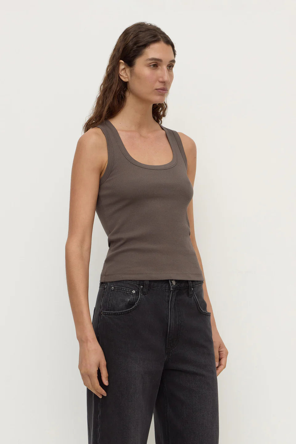 ASSEMBLY LABEL // Robyn Scoop Neck Tank BARK