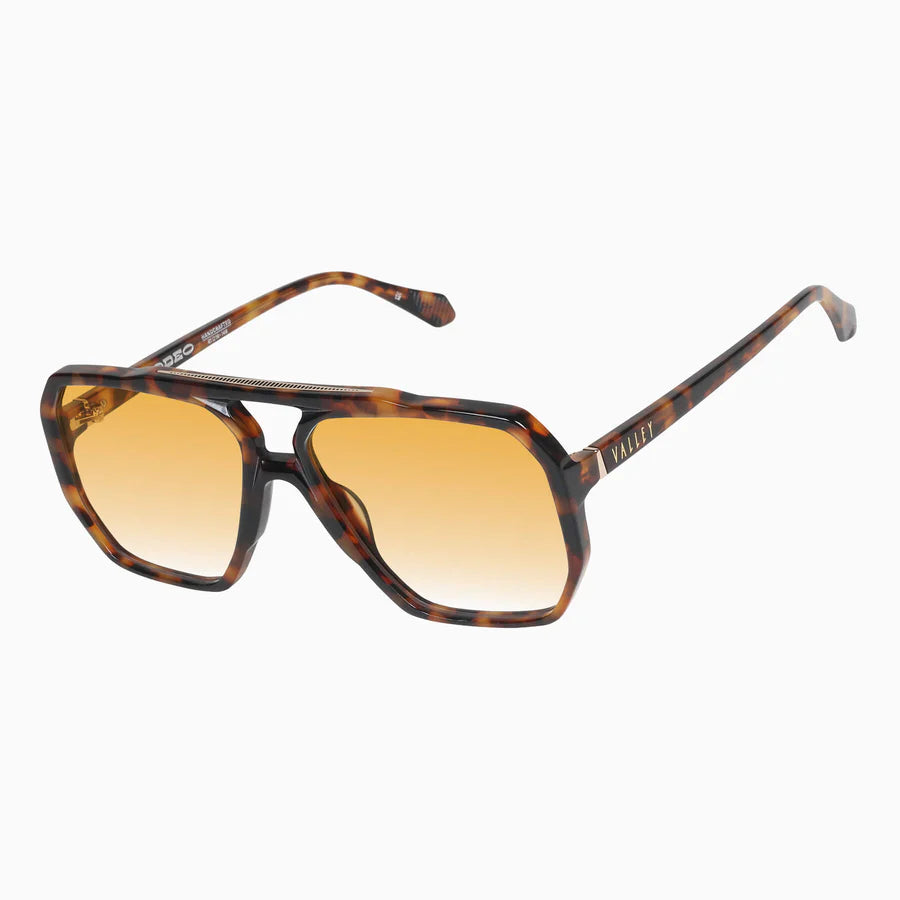 VALLEY // Rodeo DARK TORT W. GOLD METAL/ORANGE GRADIENT LENS